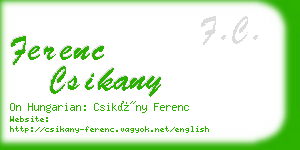 ferenc csikany business card